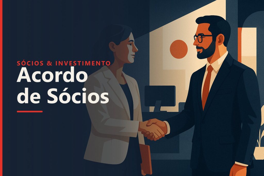 Dois sócios formalizando um acordo de sócios