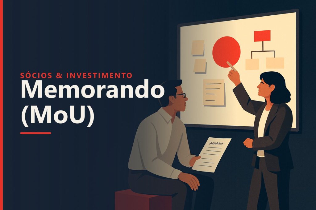 Sócios assinando um memorando de entendimentos antes de abrir a empresa