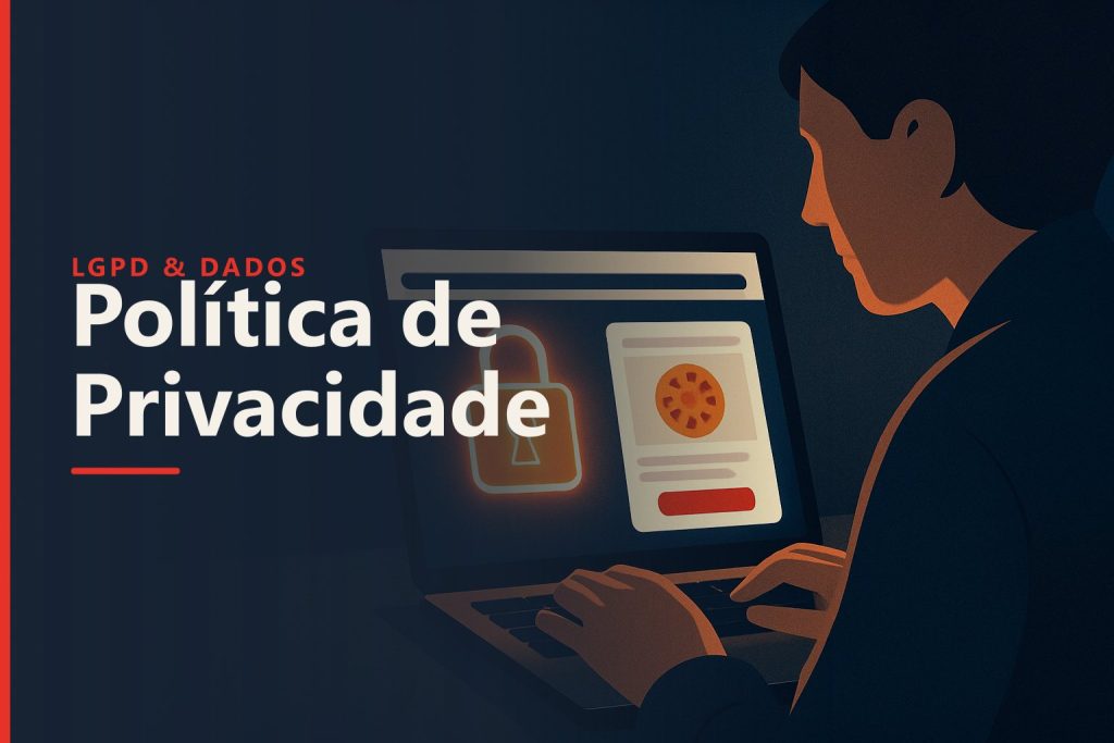 Política de privacidade de um site protegida por um cadeado
