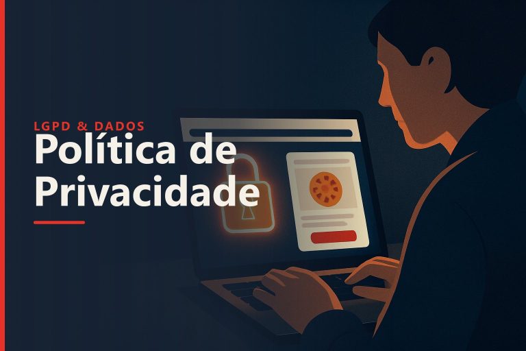 Política de privacidade de um site protegida por um cadeado